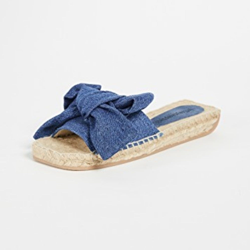 Denim Bow Sandals NWT